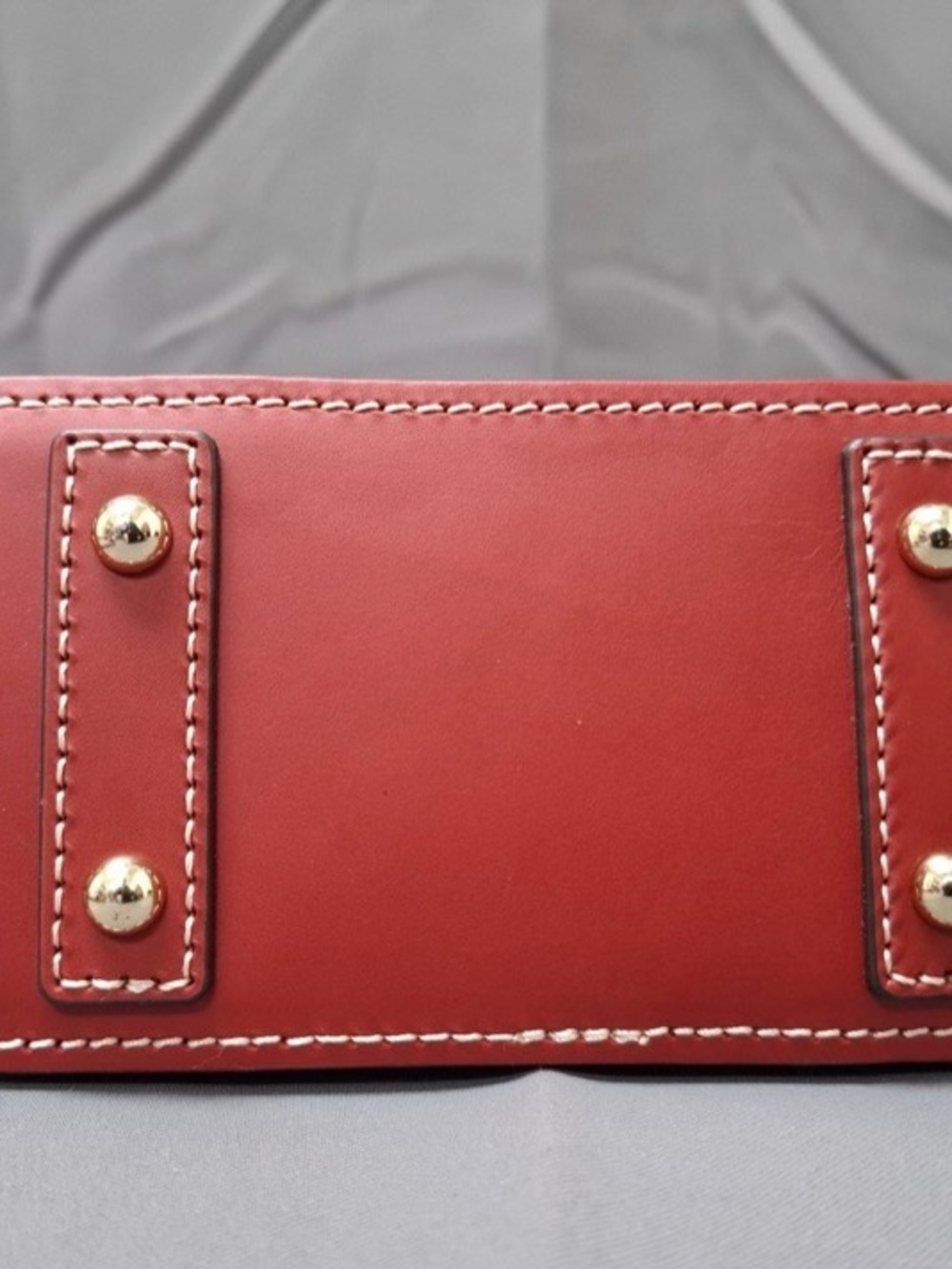 Dooney & Bourke Red Leather Dome Crossbody with Gold Plaque - Picture 3 of 6